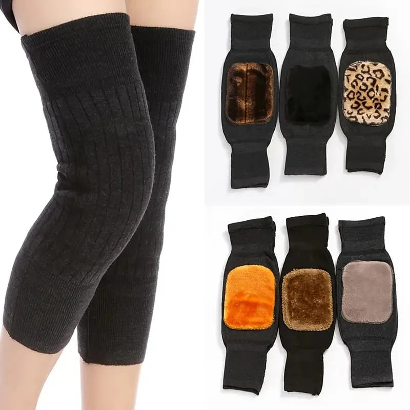 Warm Wool Knee Warmers – 1 Pair (2Pc) | Soft Fleece Knee Pads for Men & Women