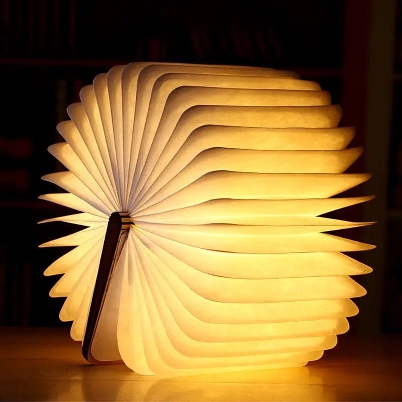 LED Wooden Book Lamp with Warm Light