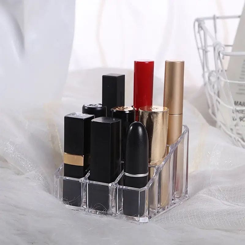 Lipstick Display Stand Holder, Acrylic Lipstick Storage Box, Acrylic Makeup Organizer, Desktop Lipstick Display Storage Box, Cosmetic Nail Polish Storage Rack, Desktop Dressing Table for Lip Glaze Brushes Bottles