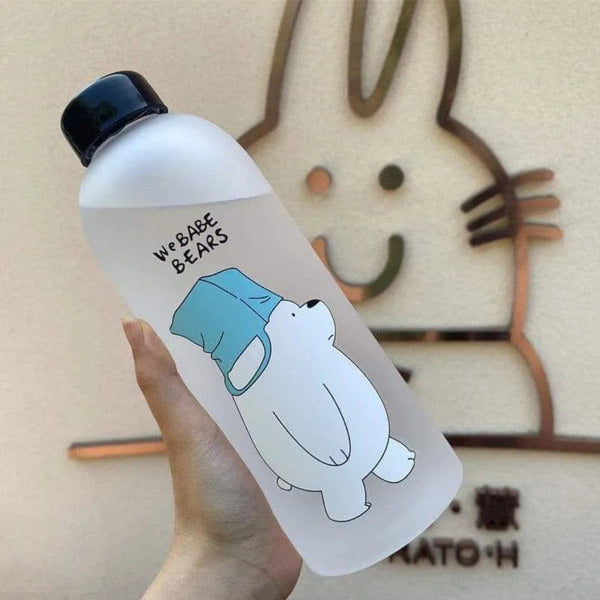 Panda Bear Water Bottle with Straw