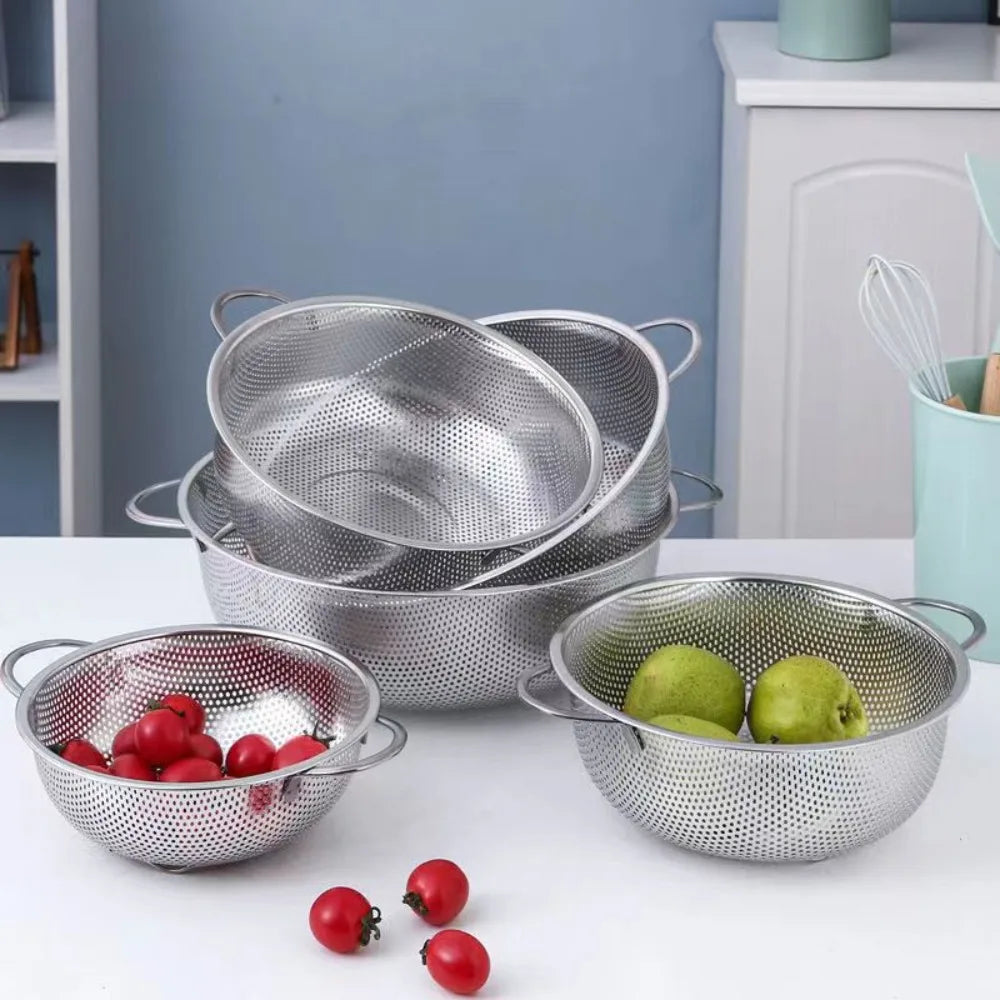 Stainless Steel Rice & Vegetable Washing Bowl