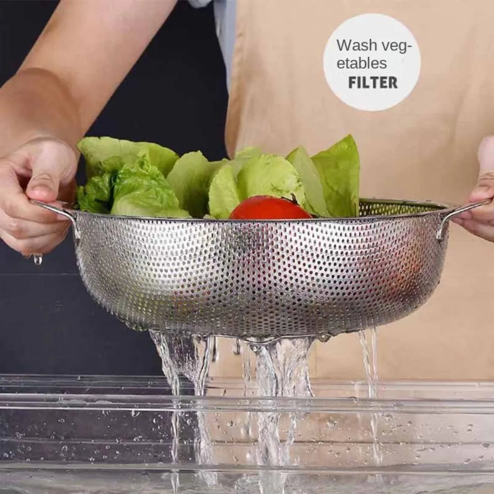 Stainless Steel Rice & Vegetable Washing Bowl