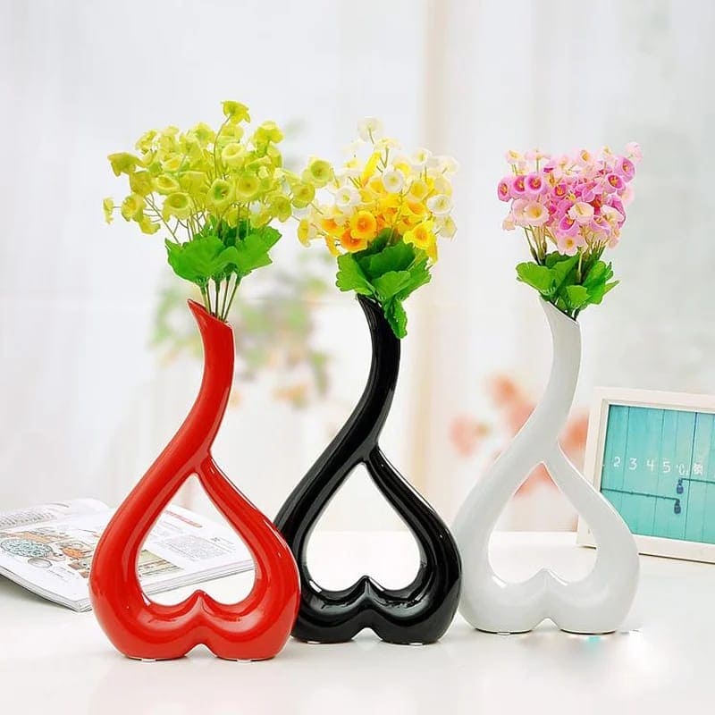 3D Heart Shape Flower Vase