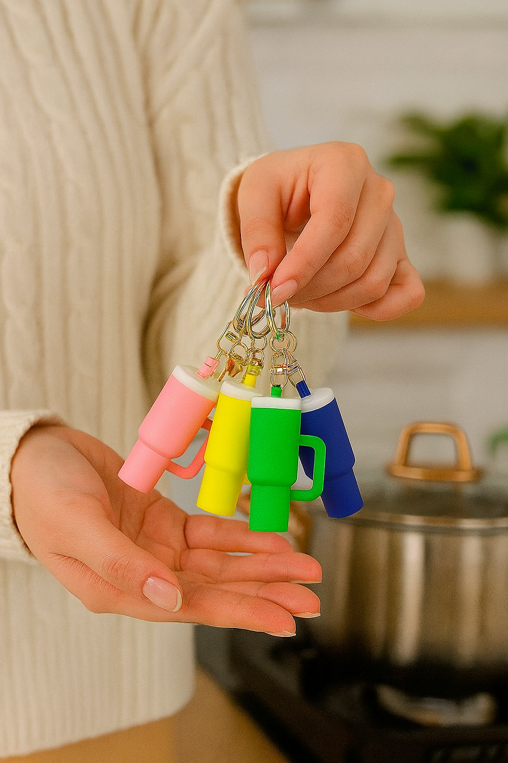 Tumbler Keychain – Mini Cup Charm for Bags & Keys (Random)