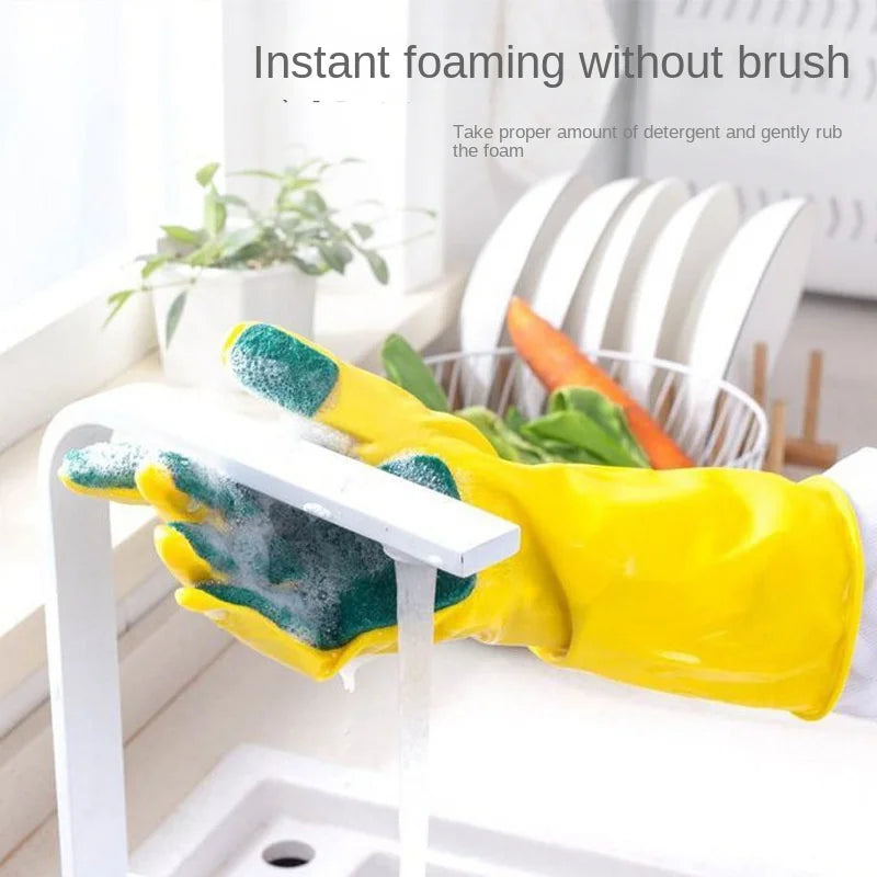 Dishwashing Gloves with Sponge - Durable