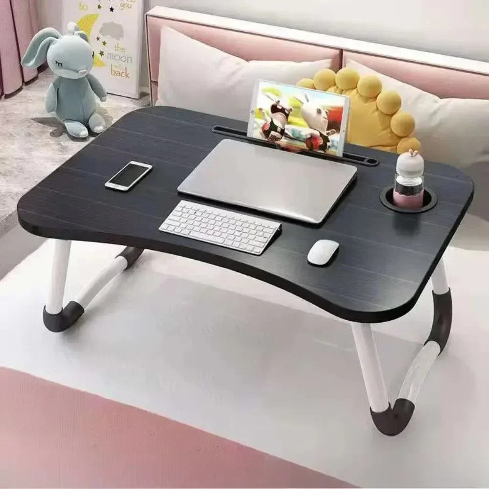 Foldable Laptop Desk with Cup Holder & Phone Stand