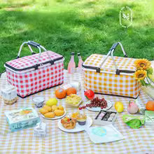 Large Foldable Picnic Basket with Handle