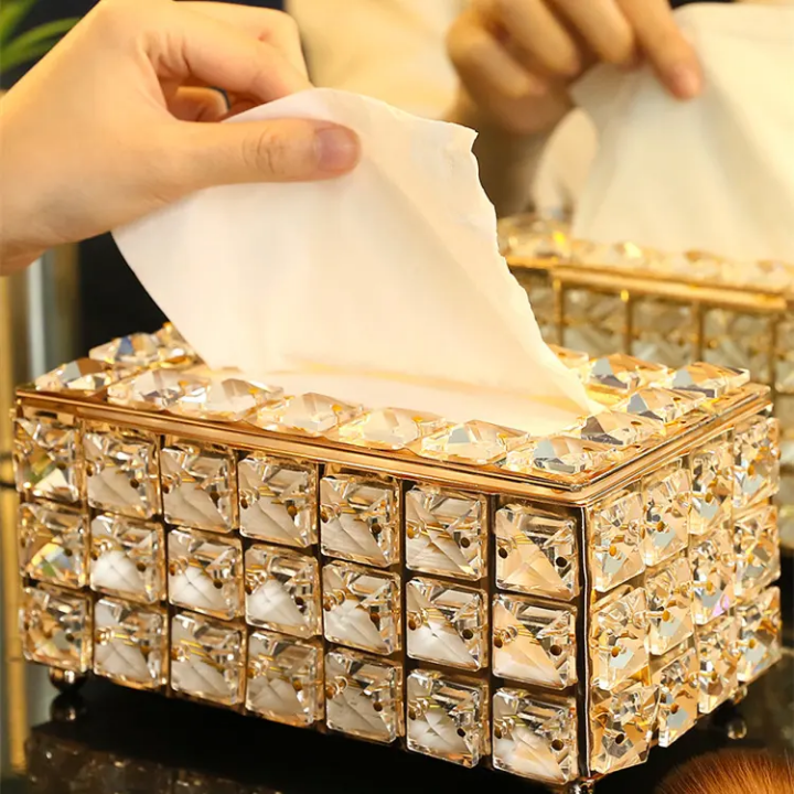 Crystal Gold Tissue Box